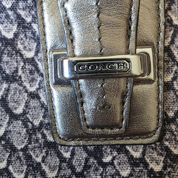 Coach Taylor Metallic Snakeskin Satchel Matching Wallet In Closet As Well - Picture 4 of 13